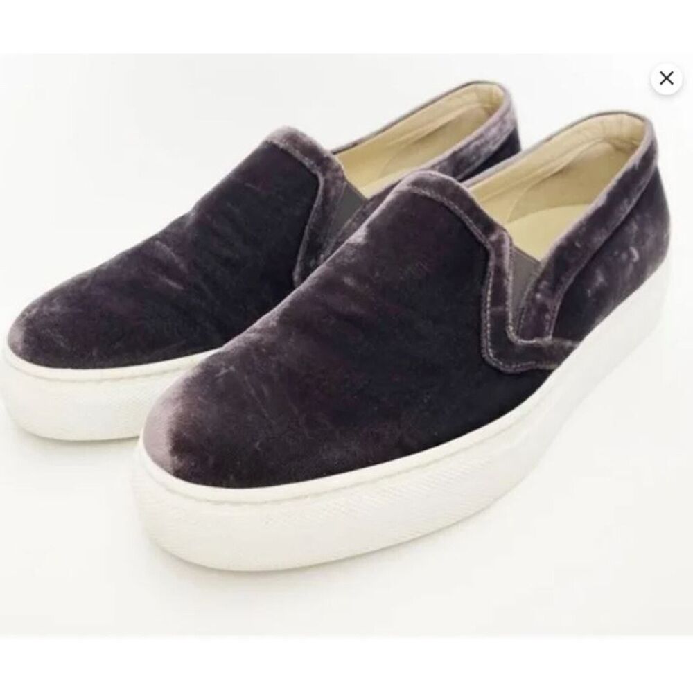 M. Gemi  Cerchio Slip On Sneakers Flats  Crushed Velvet Stone Grey Sz 5 NWOB 398